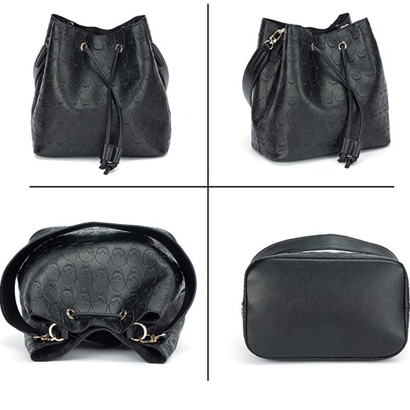 Skulls Bucket Bag Black Leather - Picture 5 of 7